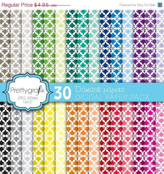 40% OFF SALE damask digital paper, commercial use, scrapbook papers, background - PS567 Il_570xn