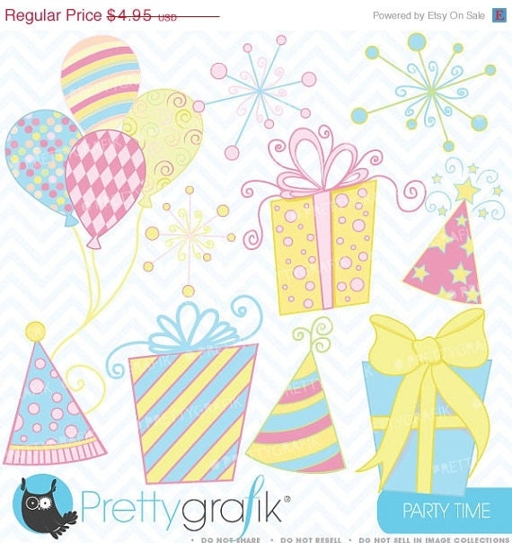 70% OFF SALE Party time clipart commercial use, vector graphics, digital clip art, digital images - CL348 Il_570xn
