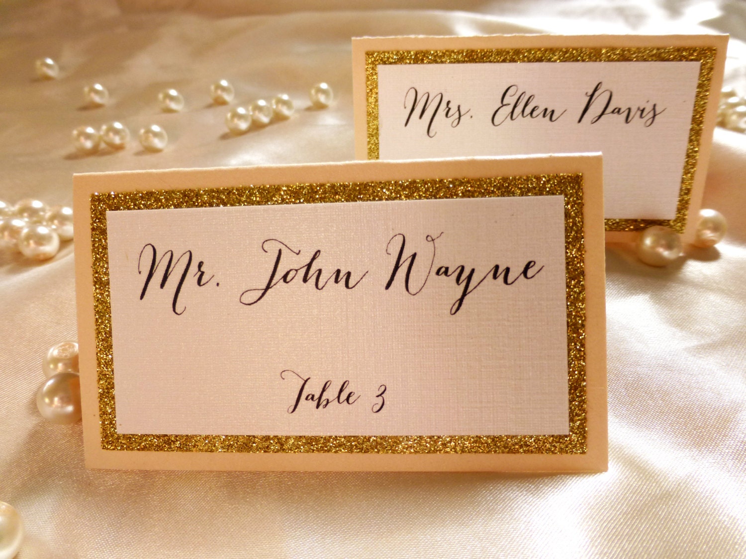 Blush and Gold place cards