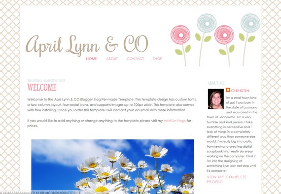 April Lynn & CO Blogger Blog Template Il_570xn