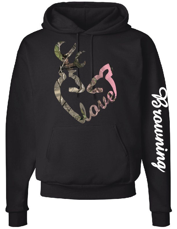 Love Logo Hoodie Browning Down Sleeve Camo By Customcreationslh