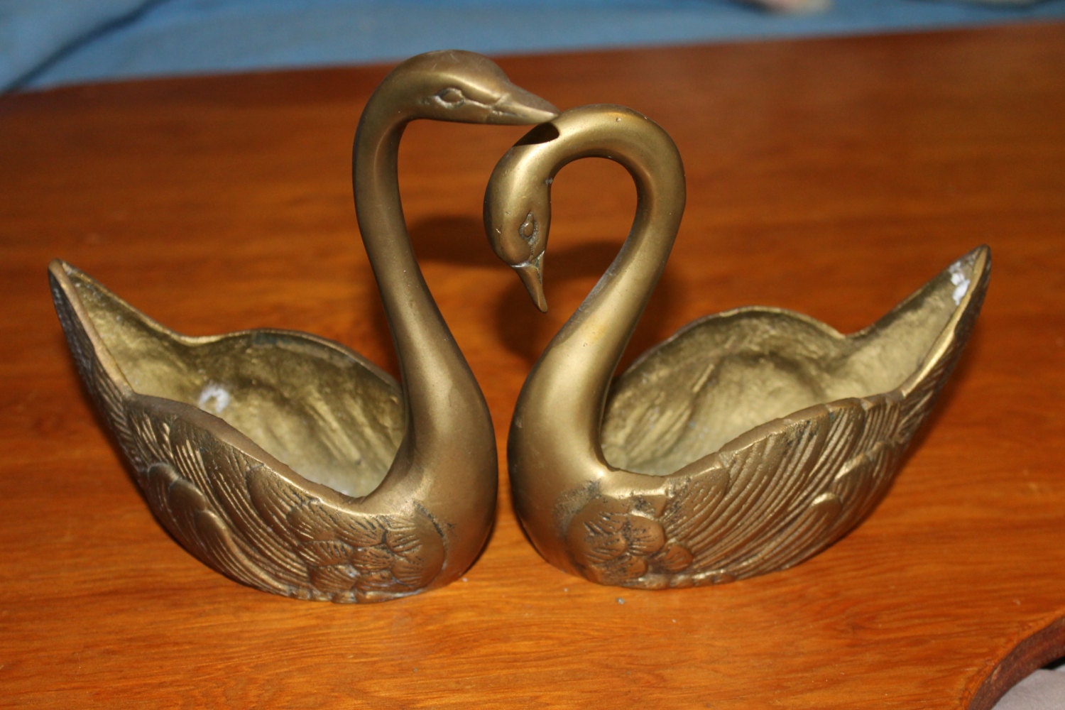 Items Similar To Two Vintage Brass Swans Made In Korea On Etsy