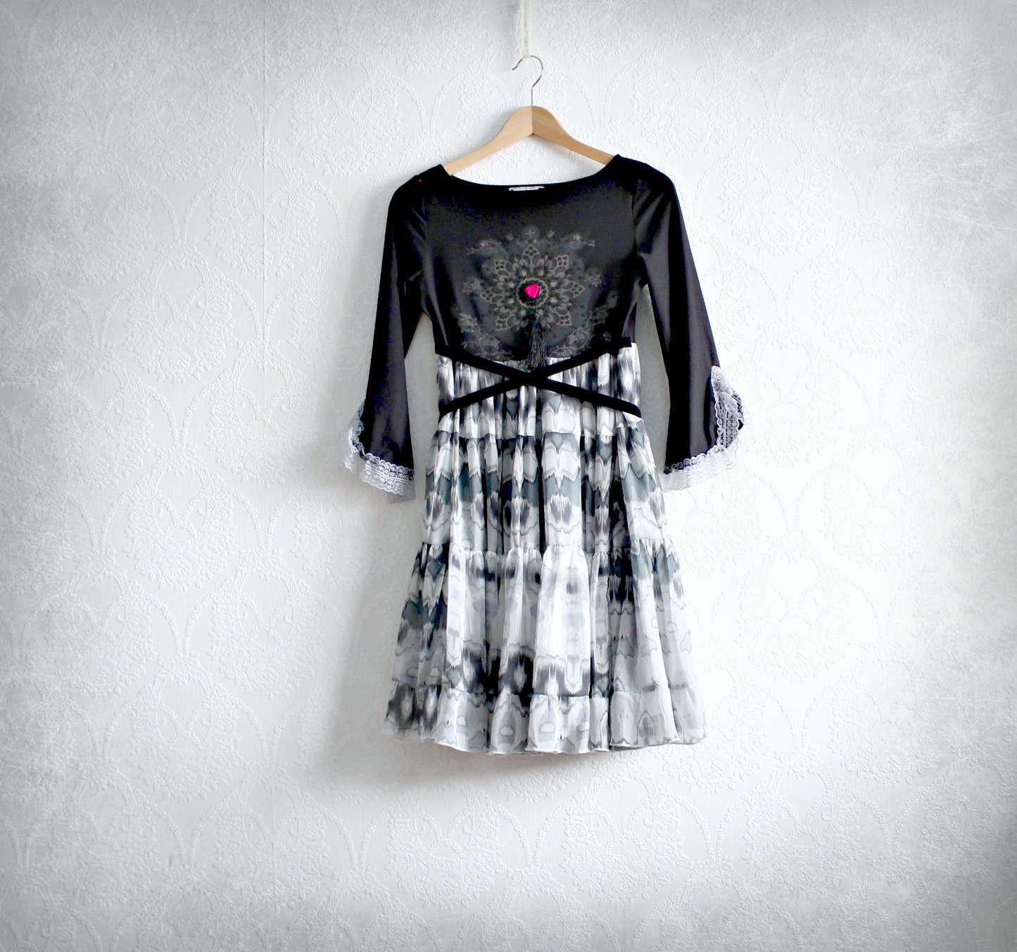 clothi ng tiered skirt eco friendly gypsy clothes women black dress