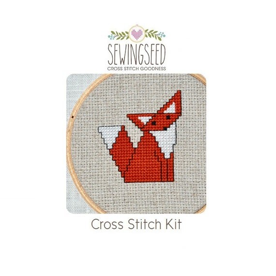 Fox Cross Stitch Kit by Sewingseed on Etsy