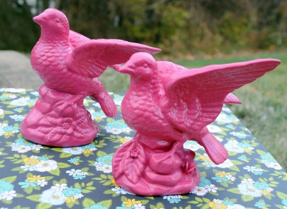 Upcycled Ceramic Bird Figurines Vintage Bird by SilverBirdBoutique