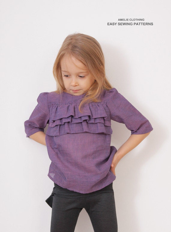 Etsy Tunic Pattern | lilly ruffle blouse pattern girls tunic by amelieclothing Etsy Tunic Pattern | lilly ruffle blouse pattern girls tunic by amelieclothing