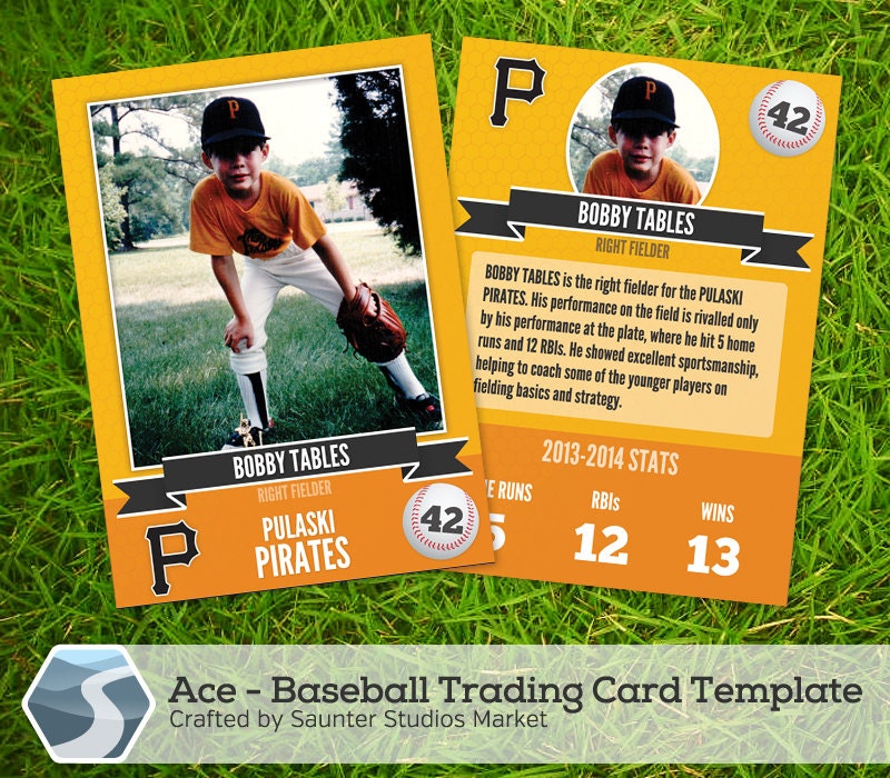 Ace Baseball Trading Card 2.5 x 3.5 by SaunterStudios