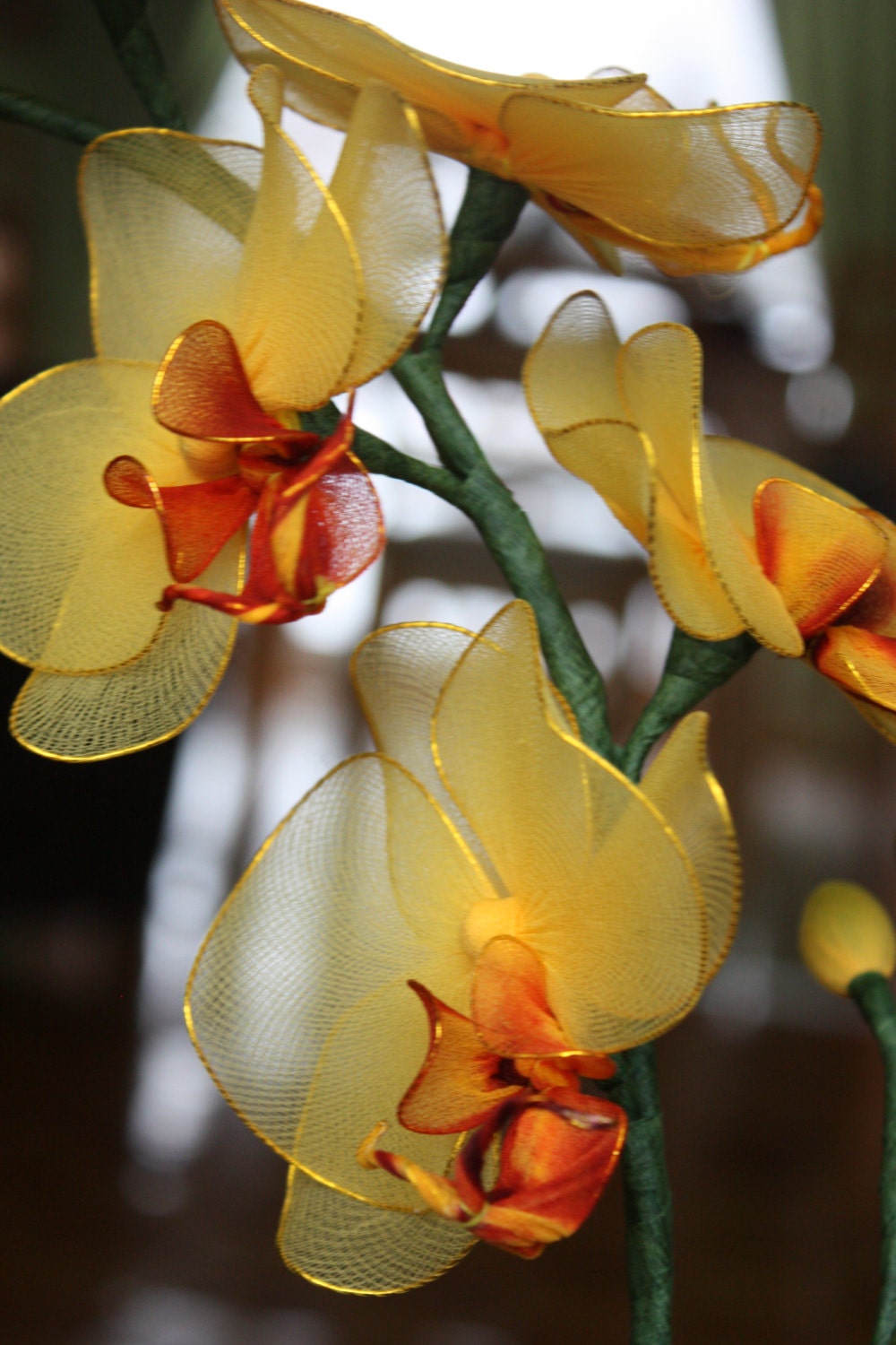 Nylon Flower Orchid Golden Yellow flower by TheCallendersFlowers