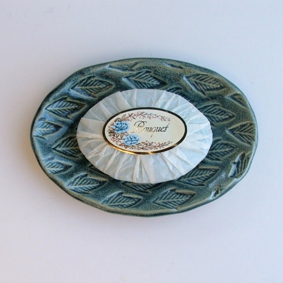 Pretty Ceramic soap dish Antique Blue by PotterybySumiko on Etsy