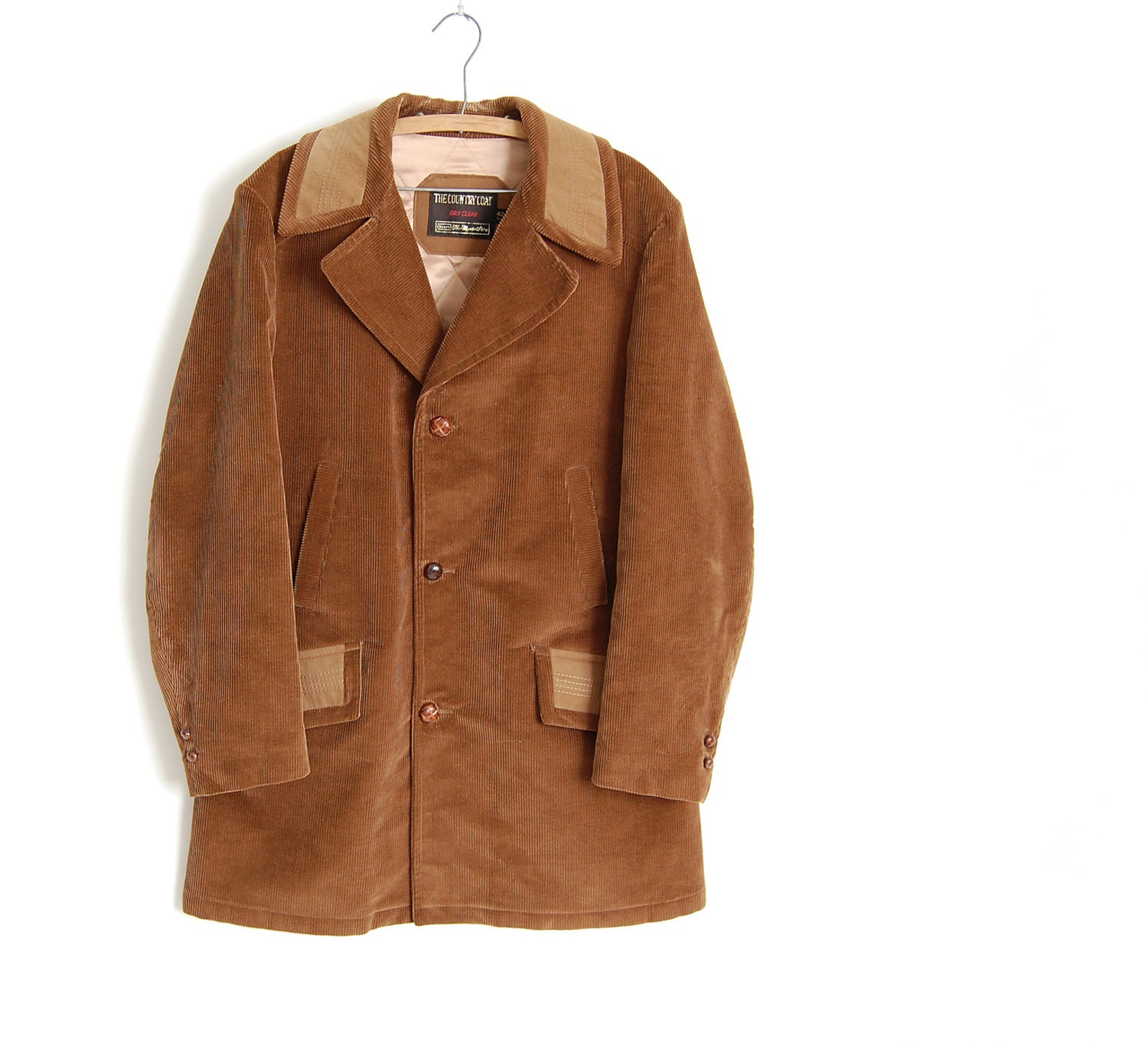 Items similar to Mens Winter Coat / Chocolate Brown Corduroy Jacket