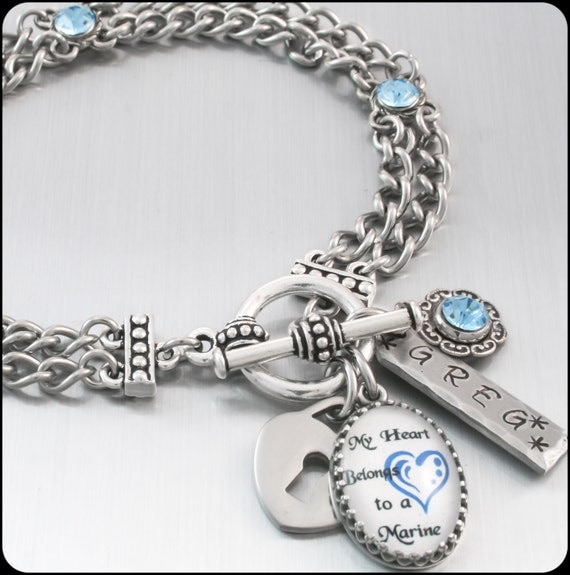 Military Charm Bracelet Military Jewelry by BlackberryDesigns