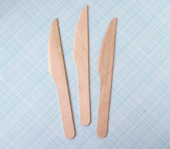 Wooden Knives / Disposable Wooden Utensils (20) Il_570xn