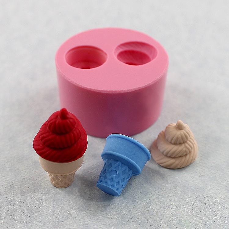 3D Ice Cream Cone Silicone Mold Mould Resin Polymer by MoldMuse
