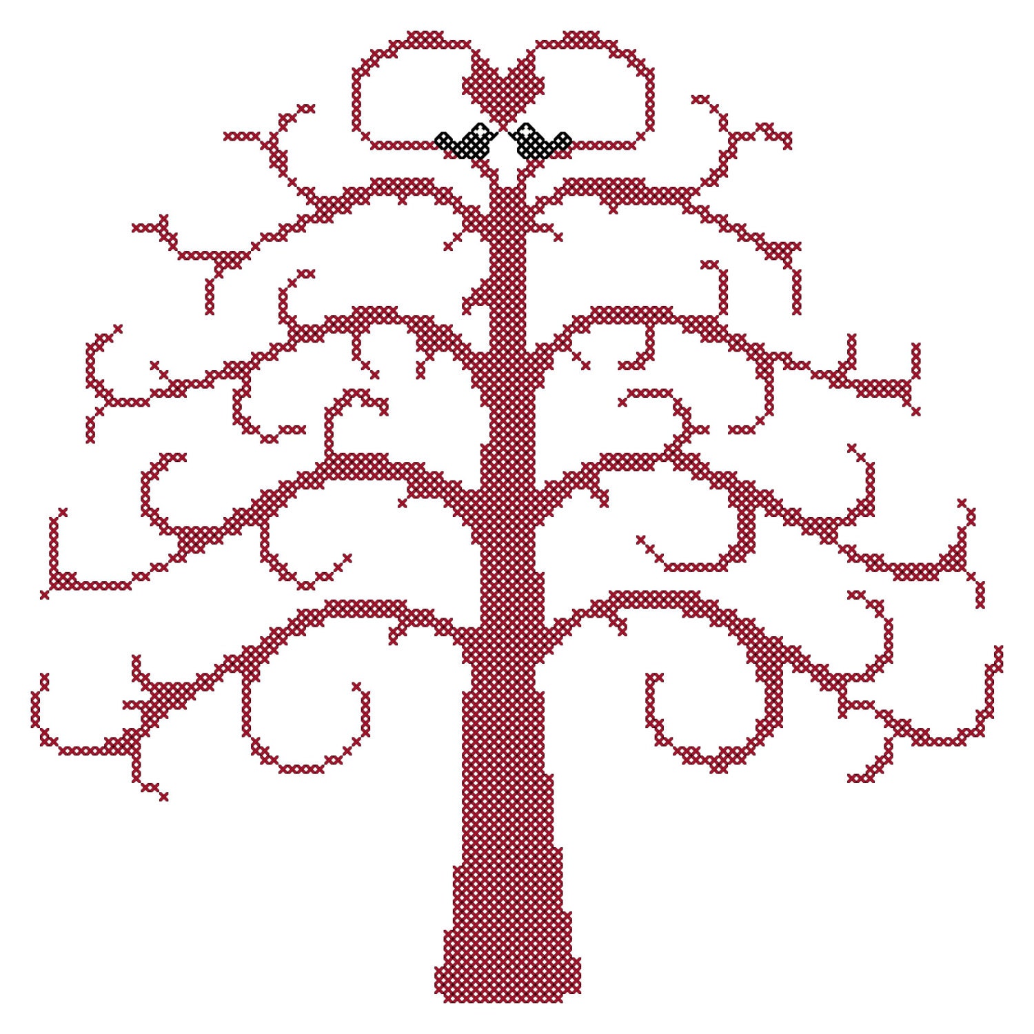 Counted Cross Stitch Pattern Tree with by oneofakindbabydesign