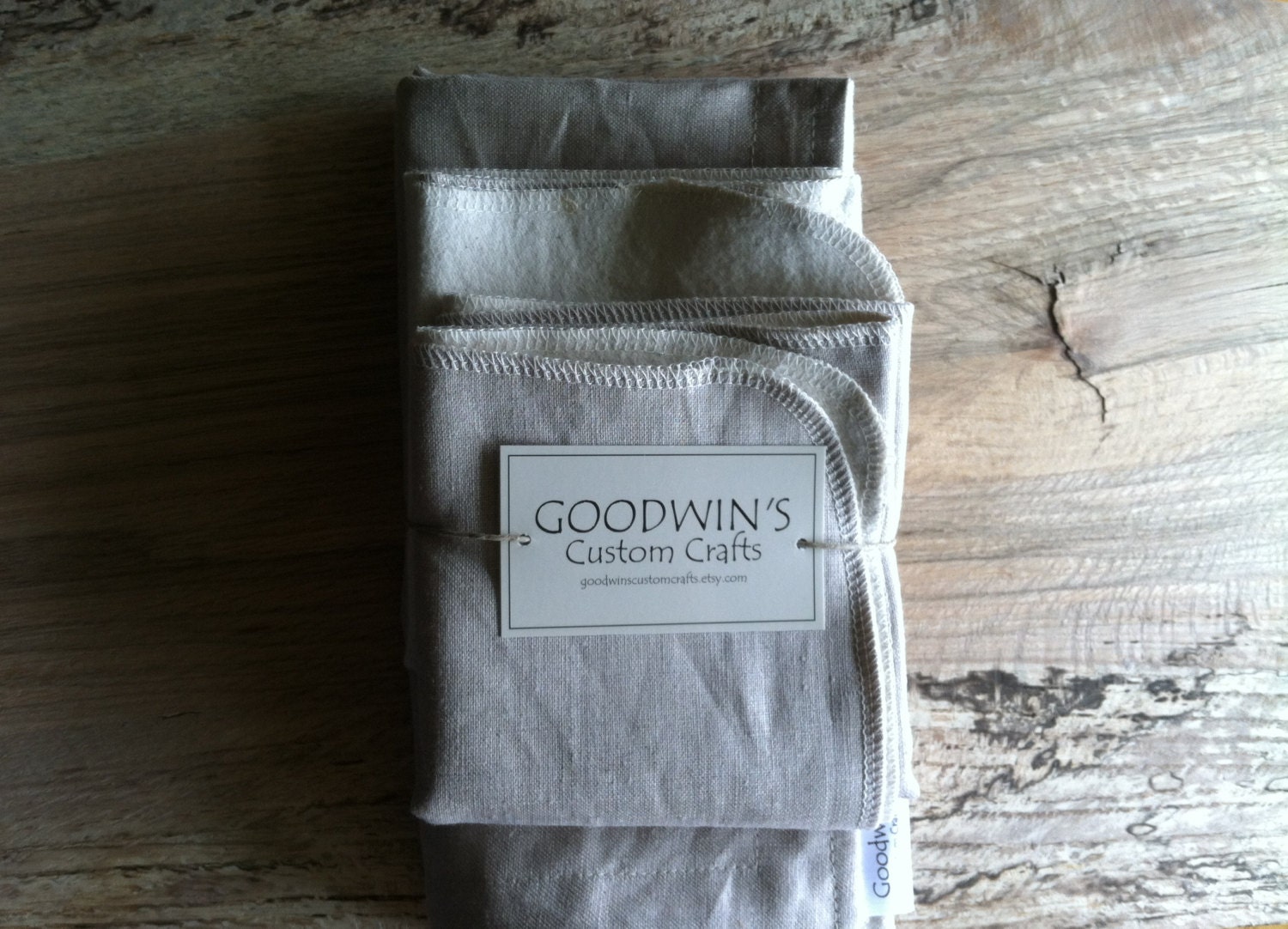 Organic Baby Giftset - Linen - Includes Quilted Blanket, Two Burp Cloths - Organic Cotton and Linen - GoodwinsCustomCrafts