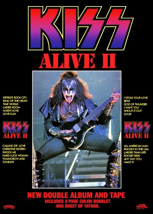 Kiss Gene Simmons Alive Ii Album Promo Stand Up Display By Kiss76