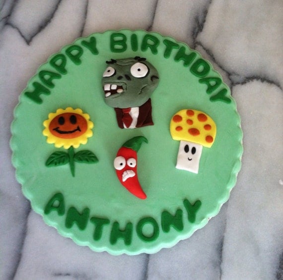 Plants Vs Zombies Cake Topper by cakeorationstore on Etsy