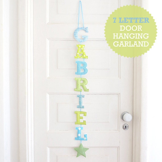 Customized Handmade Fabric Door Hanging Garland - 7 Letter Name Il_570xn