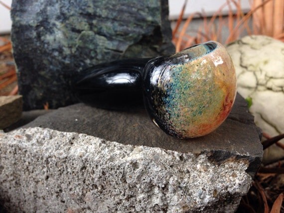 Beautiful Black Color Changing Glass Pipe by GoodDayGlass on Etsy