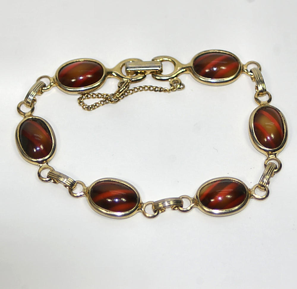 60s Sarah Coventry Red and Gold Goldtone Bracelet Scarab Bracelet Signed Sarah Coventry Bracelet Sarah Cov Bracelet Mid Century Bracelet - KickassStyle