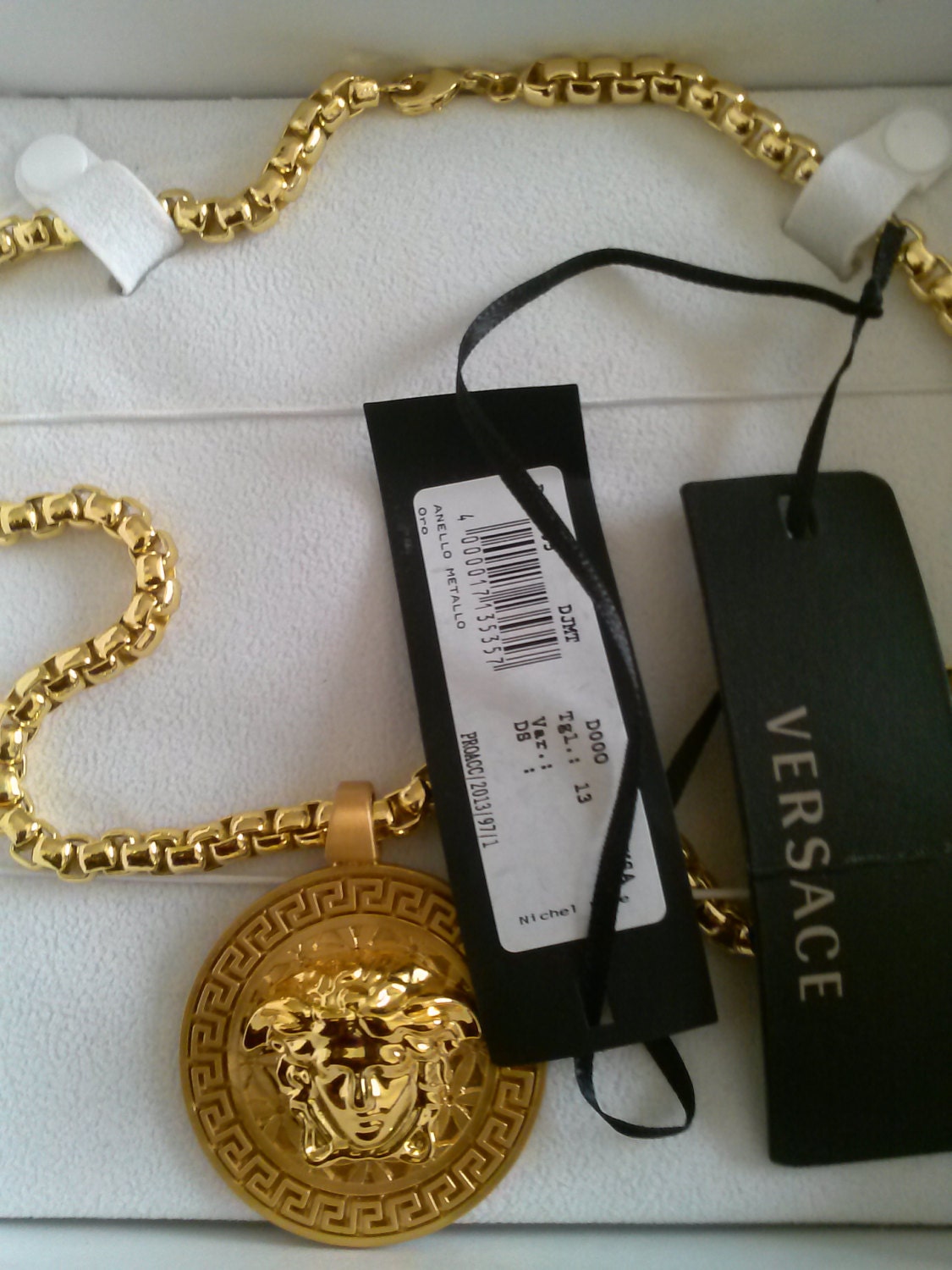 Authentic Gold Versace Chain Necklace Signed