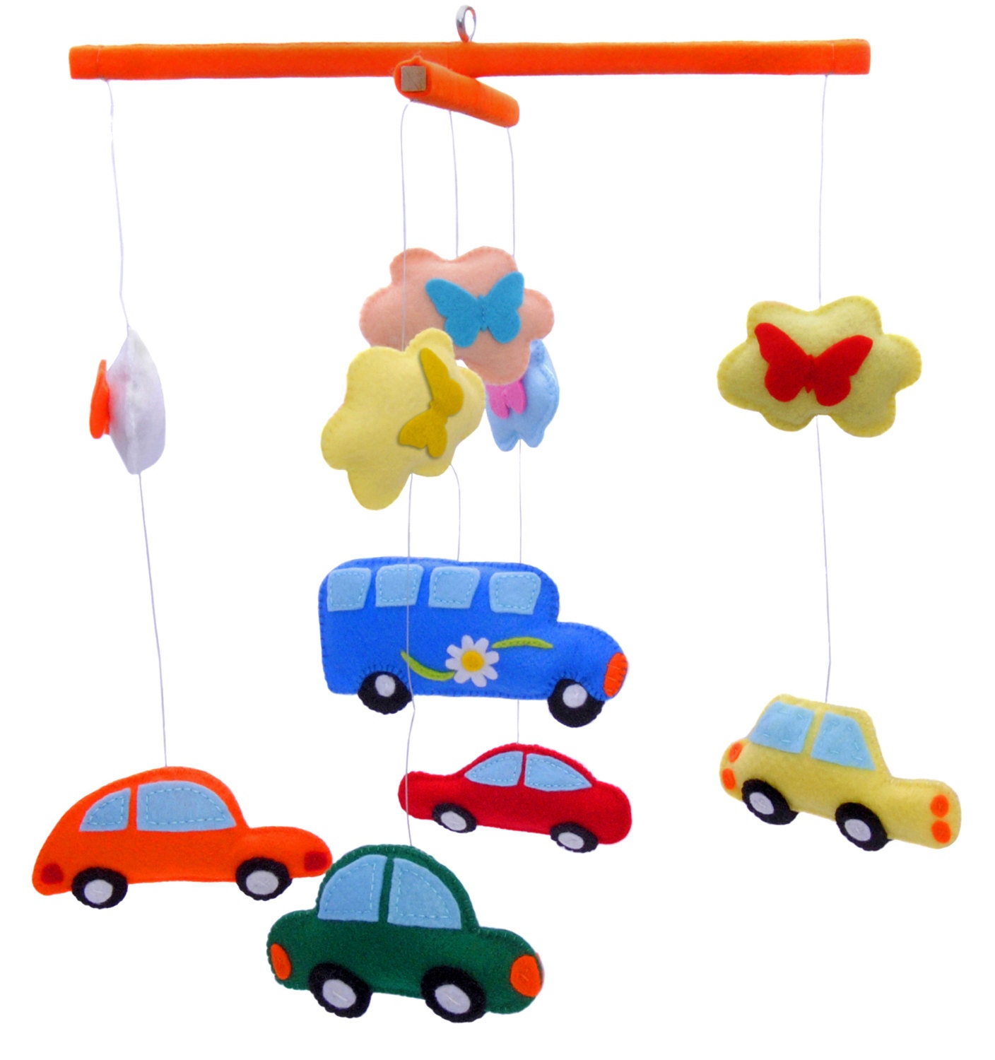 Cars Vehicles Felt Toys Baby Mobile Baby by sweetbabycribmobile