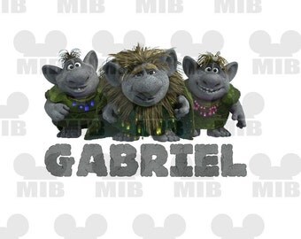 three trolls from disney frozen digital image personalized with your child s name great three trolls from disney frozen digital image personalized with your child s name great
