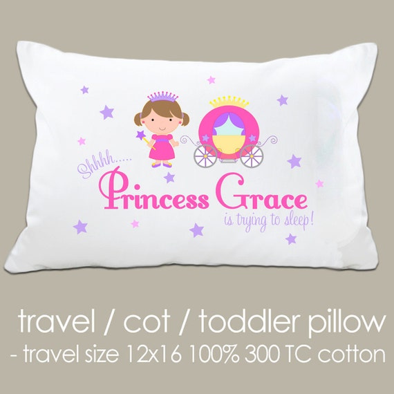 Personalized princess TODDLER pillow and case cute by zoeysattic