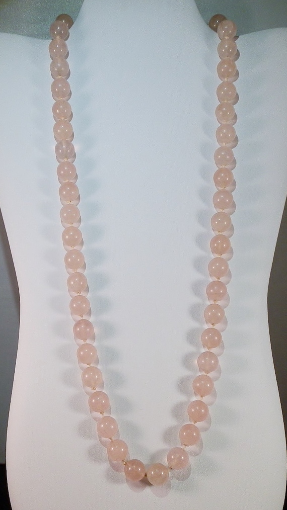 Vintage Rose Quartz Bead Necklace with by DanPickedMinerals