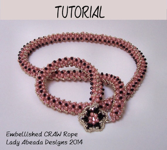 Beaded rope tutorials CRAW embellished rope beaded by LadyAbeada