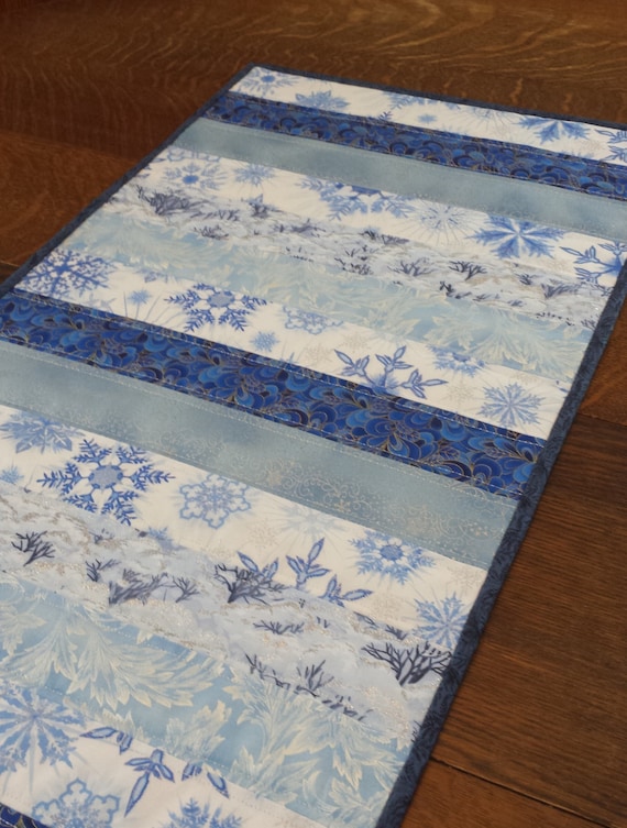 Quilted Winter Table Runner Winter themed by WarmandCozyQuilts