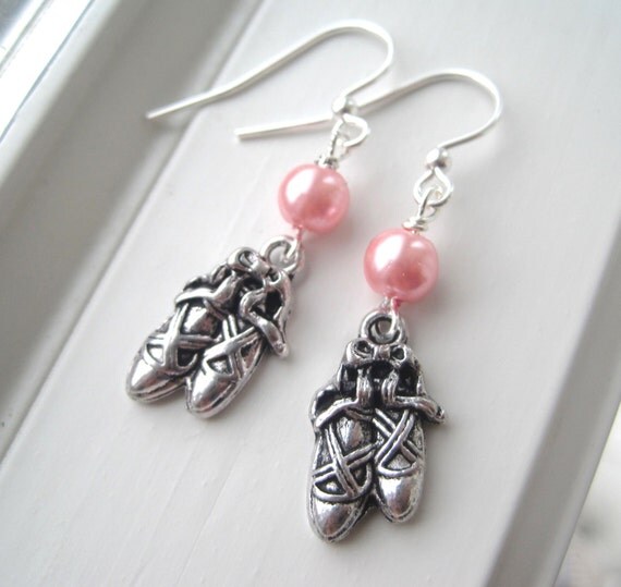 Ballet Earrings Ballet Jewelry Ballet Shoe by Sparkleandswirl
