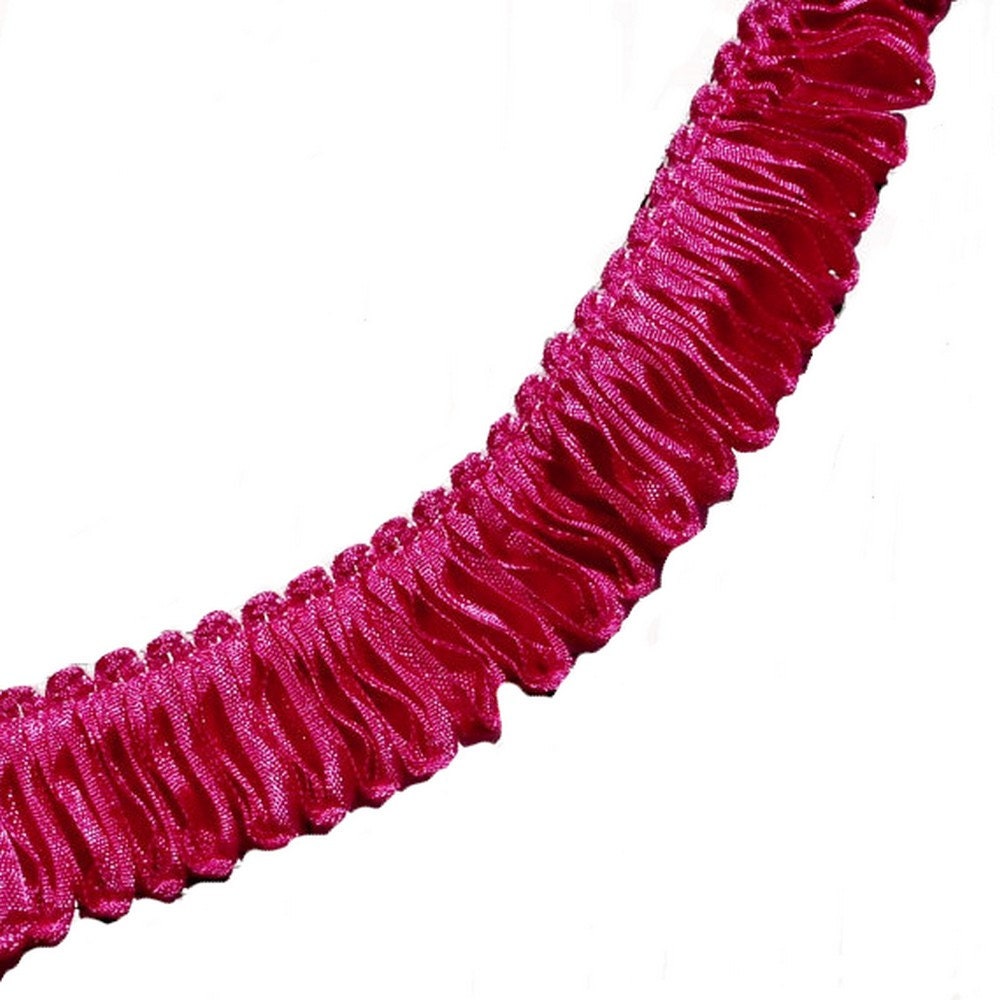 11201 Bright Pink 5 Yards Ribbon Loop Fringe by LivinOnTheFringe