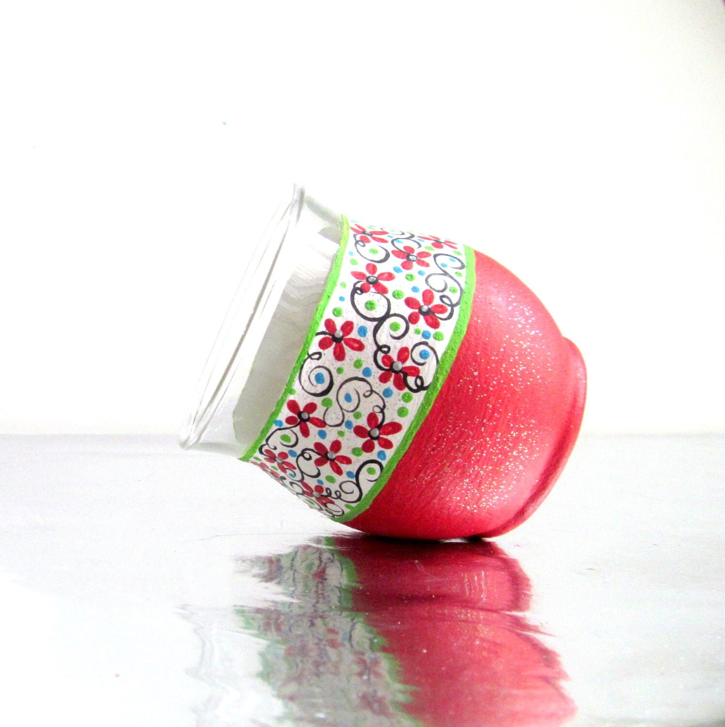 Holiday Decor Votive Candle Holder hand by PearlesPainting