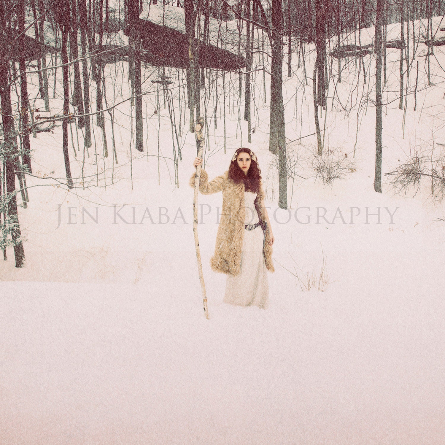 Wayfaring - Snowy Fantasy Woodland Fine Art Photography Print - Jenkiabaphotography