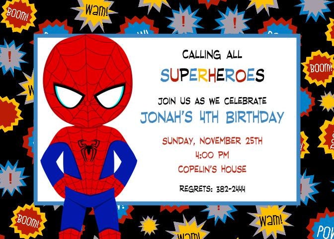 Superhero Spiderman Birthday Party Invitations Il_570xn