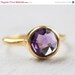 MOTHERS DAY SALE Gold Purple Amethyst Ring - Gemstone Ring, Stackable ring - February Birthstone Ring