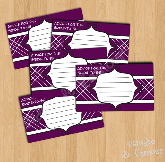 PRINTABLE "Advice for the Bride-to-Be" Cards 5x7 Il_570xn