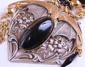 Steampunk Necklace Gothic Romance Dark Heart Necklace Gothic Steampunk Jewelry Brass Black - DesignsBloom