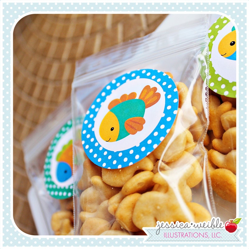 Fish Bowl Theme - Printable Party Tags - Cupake Toppers - Printable Party Favors - Fish Party Printables Il_570xn