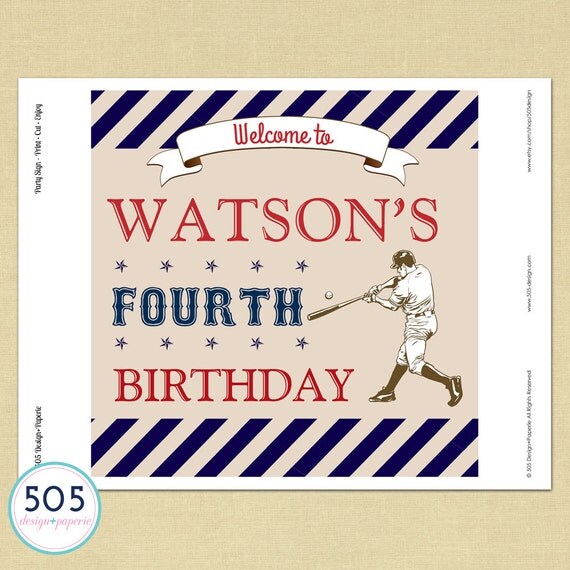 Vintage Baseball Party Decorations Printable Party by 505design