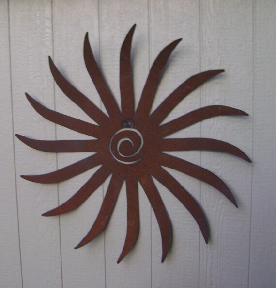 Sun Rusty Metal Sun Sculpture Large Metal Sun by northwindmetalart