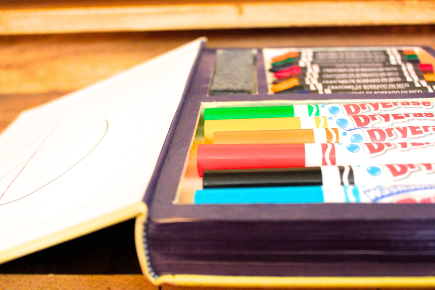 Children's DryErase Doodle Book with 10 Fairy Tales in the Back using