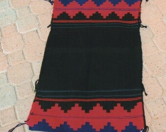 Navajo Blanket Double Panel dress woven on red warps; Ca. 1950's