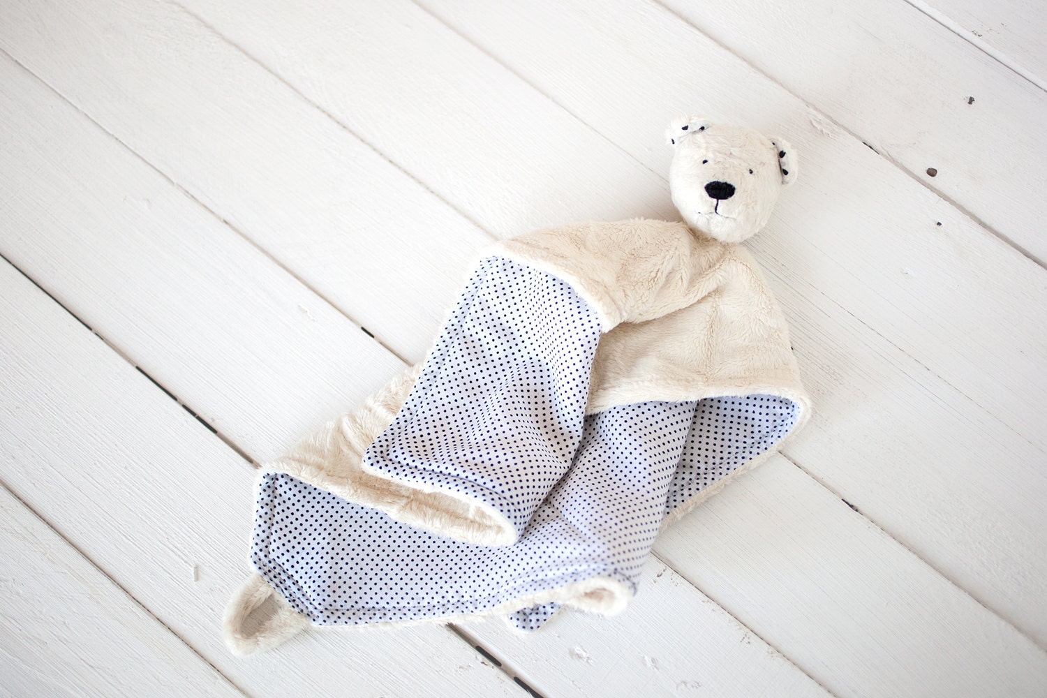 Very soft Security Blanket - First teddy bear - Baby Toy - 12" x 12" - SoftlyBearPaw