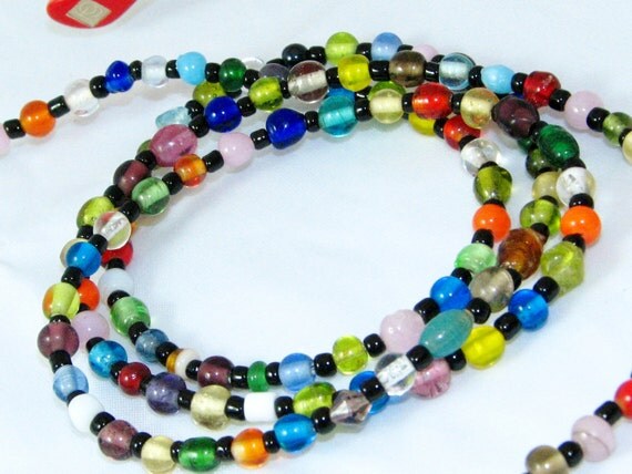 Vivid Multicolored Beaded Eyeglass Lanyard Office Id by nonie615