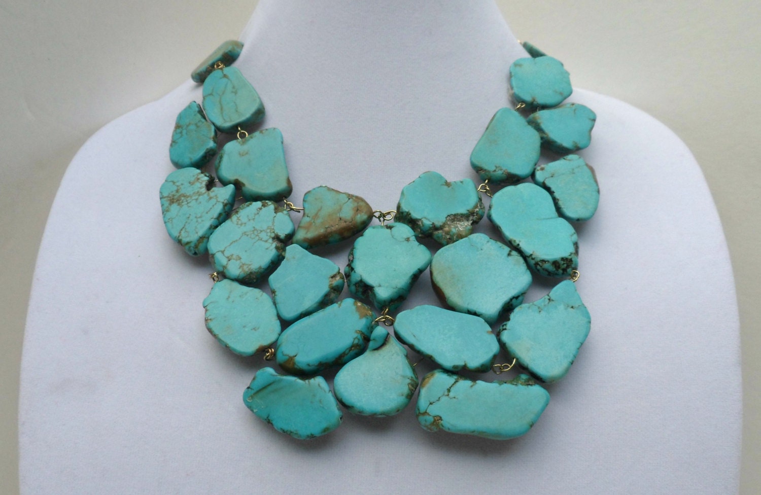 Turquoise Statement Necklace Turquoise Bib By Vividdesignsjewelry