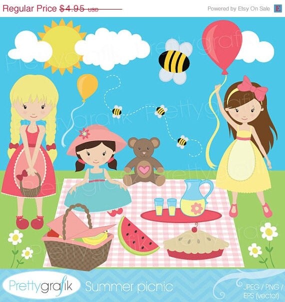 40% OFF SALE Picnic day clipart commercial use, vector graphics, digital clip art, digital images - CL527 Il_570xn
