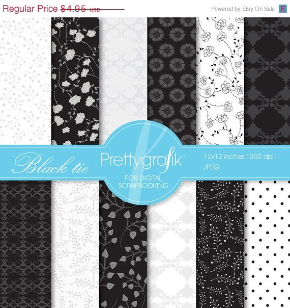 70% OFF SALE Black tie digital paper, commercial use, scrapbook papers, background - PS544 Il_570xn