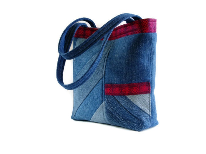 blue jean tote bag